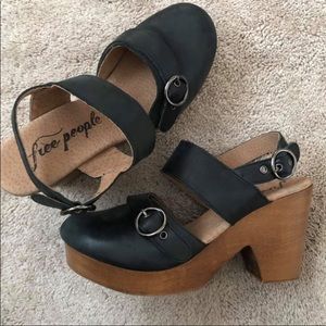Free People Black Clogs NWOT
